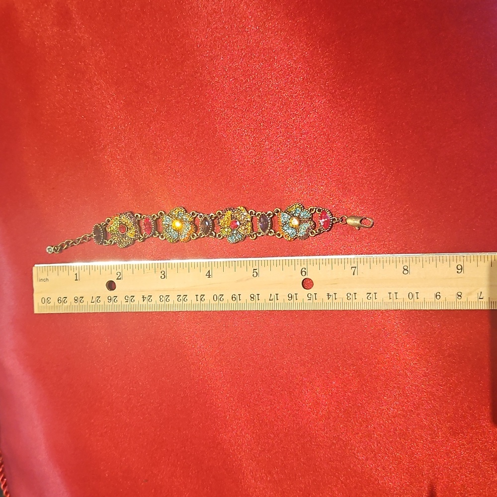 Vintage Avon Bracelet, Glossy Links, Decorated with beautiful crystals - Picture 6 of 7